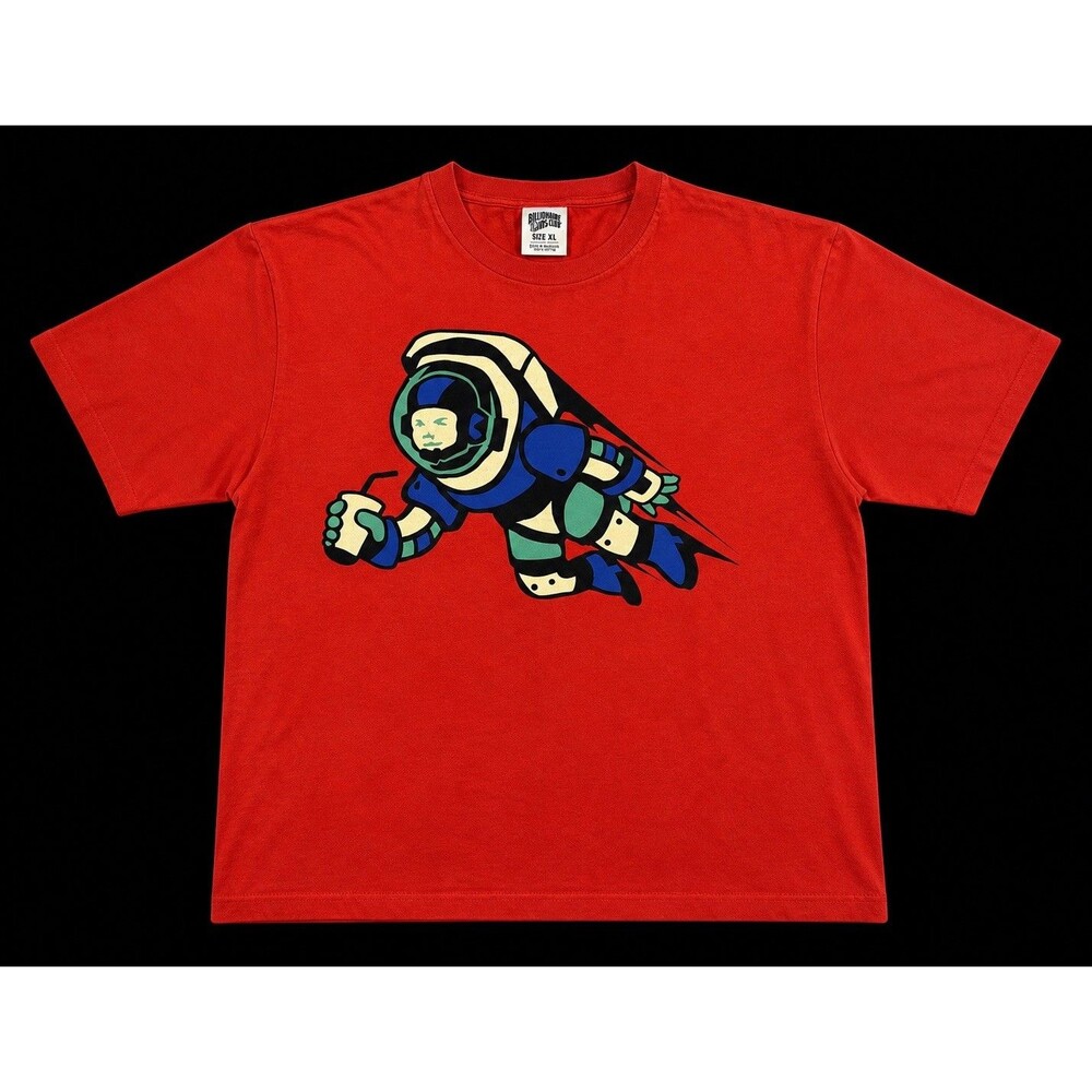 Billionaire Boys Club T-Shirt Men's XL Red Astronaut Graphic Space Short Sleeve